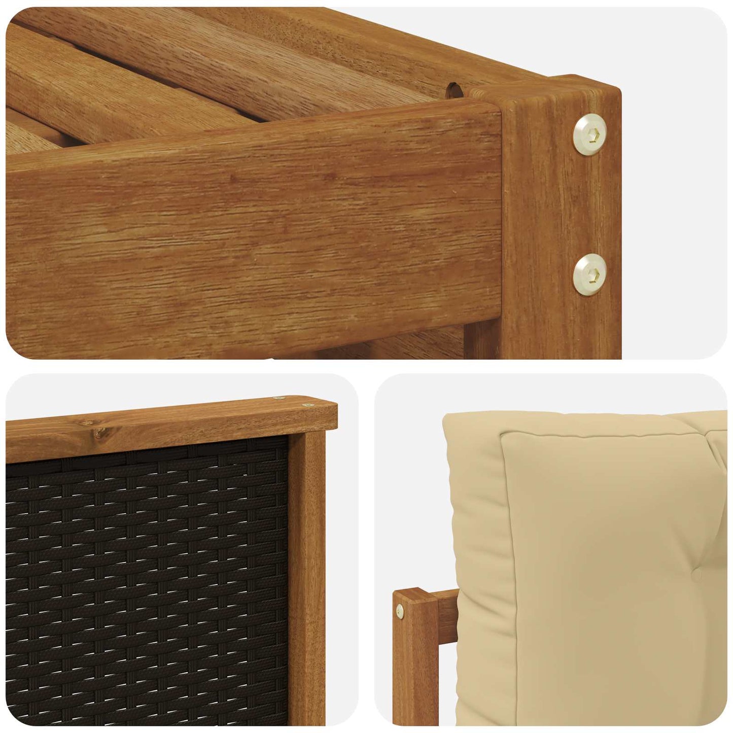 Set di divani da esterno 8 pcs Naturale e Beige | homemem39
