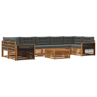 Set di divani da esterno con cuscino 8 pcs Naturale e Antracite