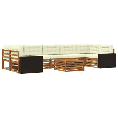 Set di divani da esterno 8 pcs Naturale e Crema | homemem39