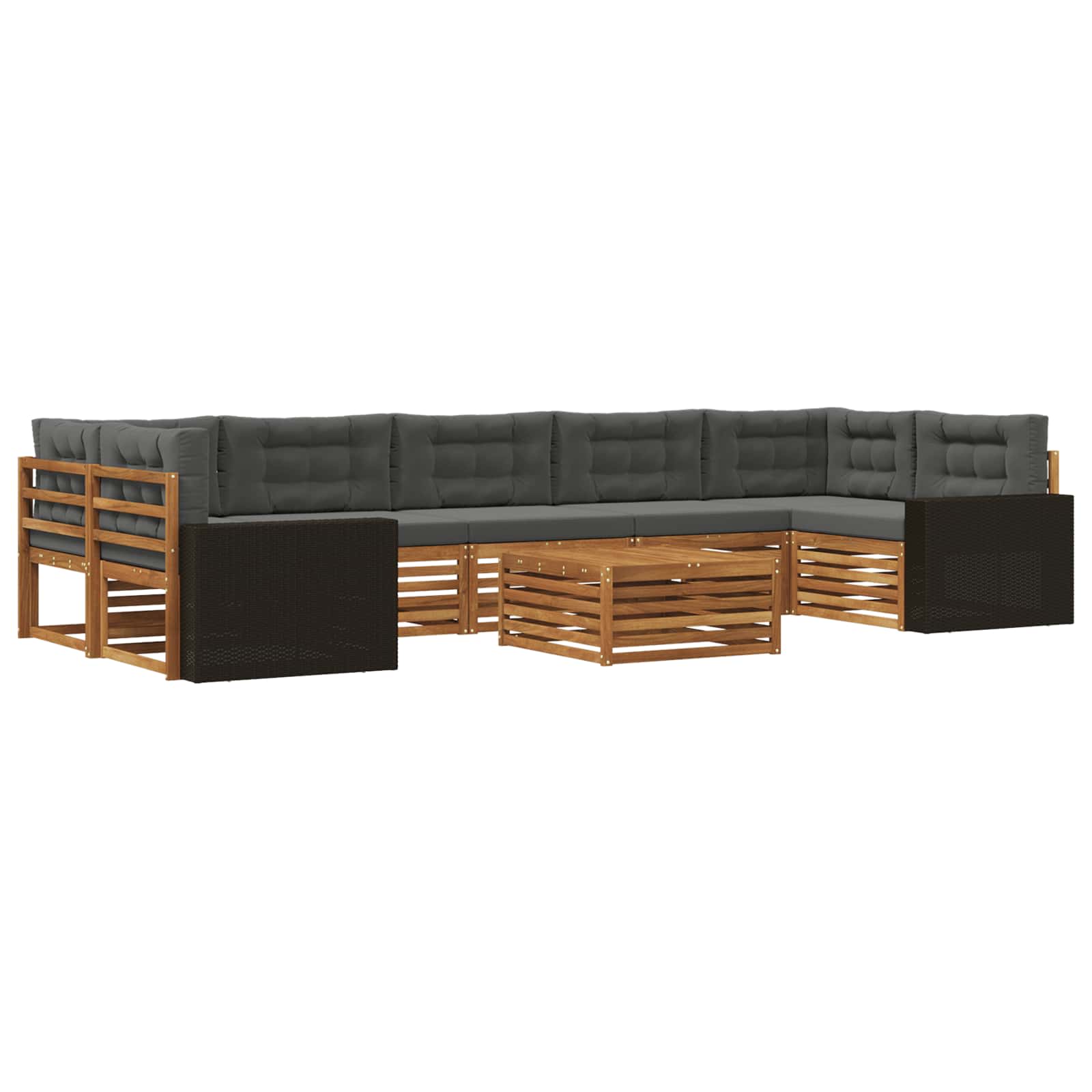 Set di divani da esterno 8 pcs Naturale e Antracite | homemem39