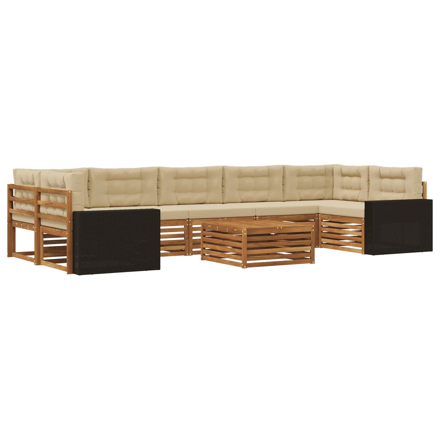 Set di divani da esterno 8 pcs Naturale e Beige | homemem39