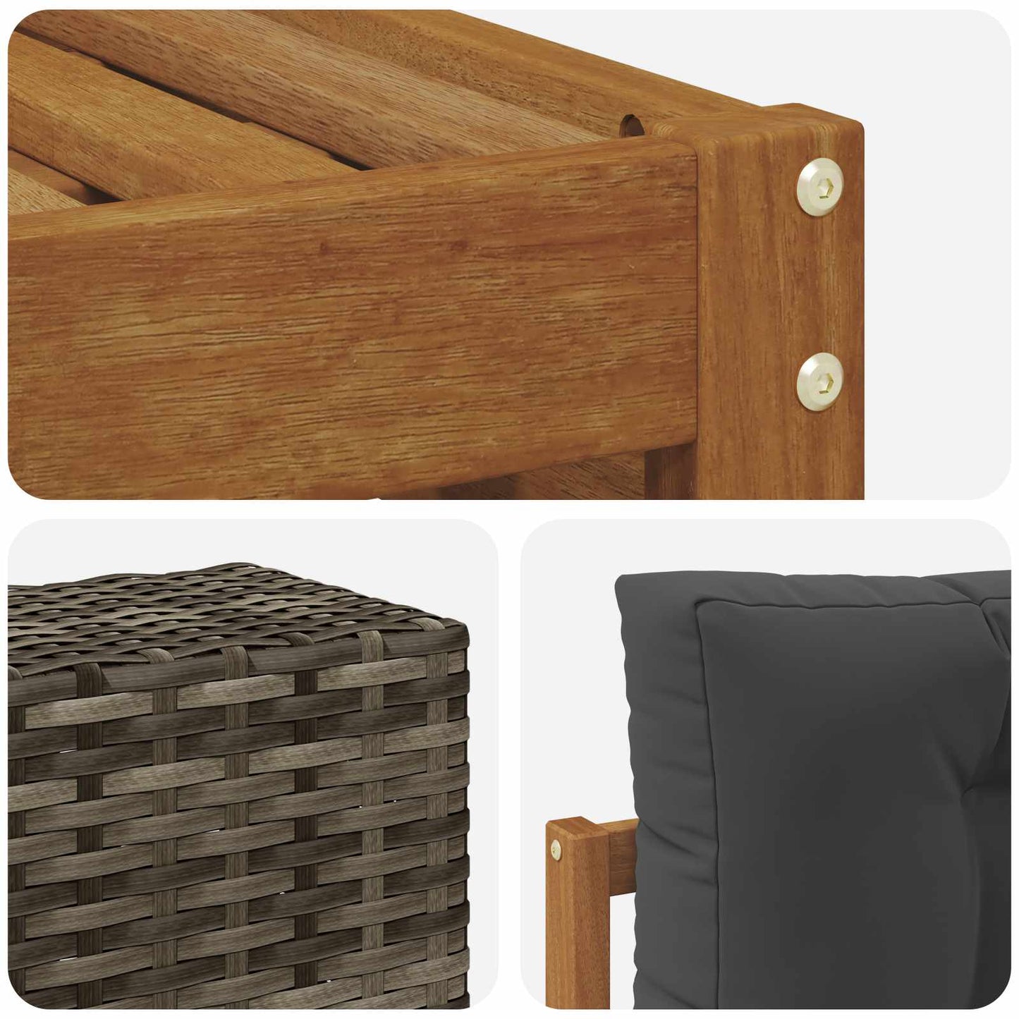 Set di divani da esterno 8 pcs Naturale e Antracite | homemem39