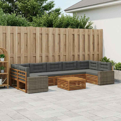 Set di divani da esterno 8 pcs Naturale e Antracite | homemem39