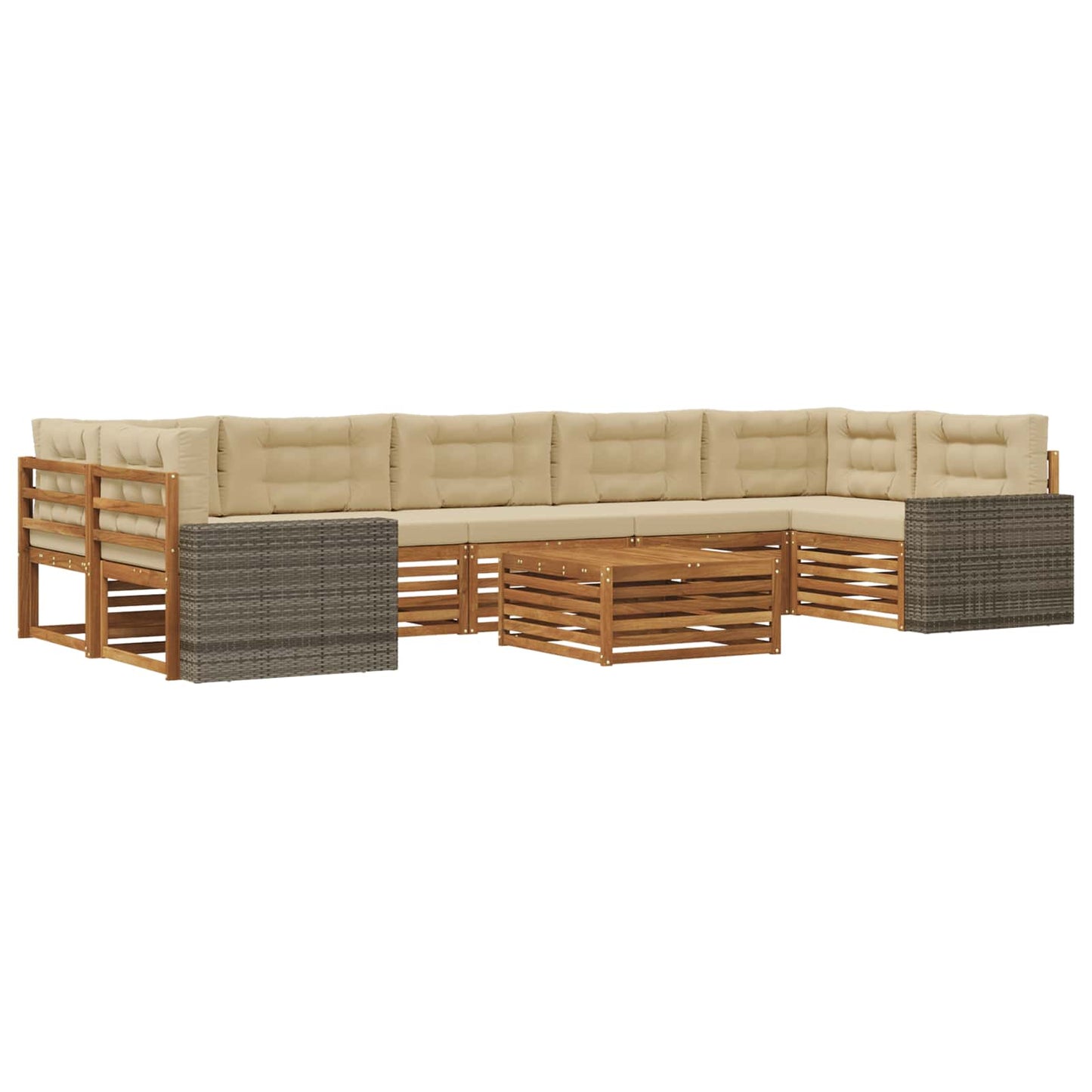 Set di divani da esterno 8 pcs Naturale e Beige | homemem39