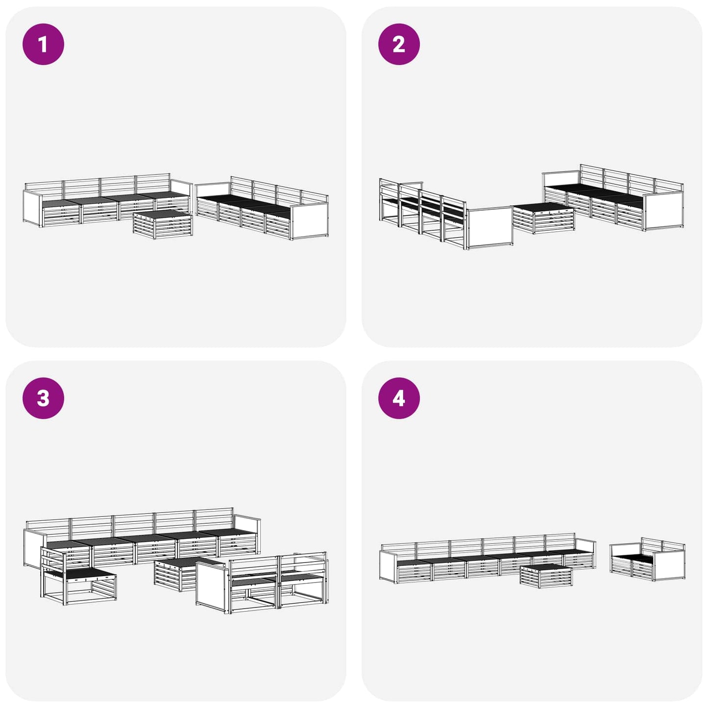 Set di divani da esterno 9 pcs Naturale | homemem39