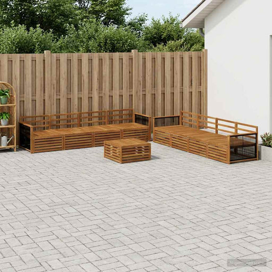 Set di divani da esterno 9 pcs Naturale