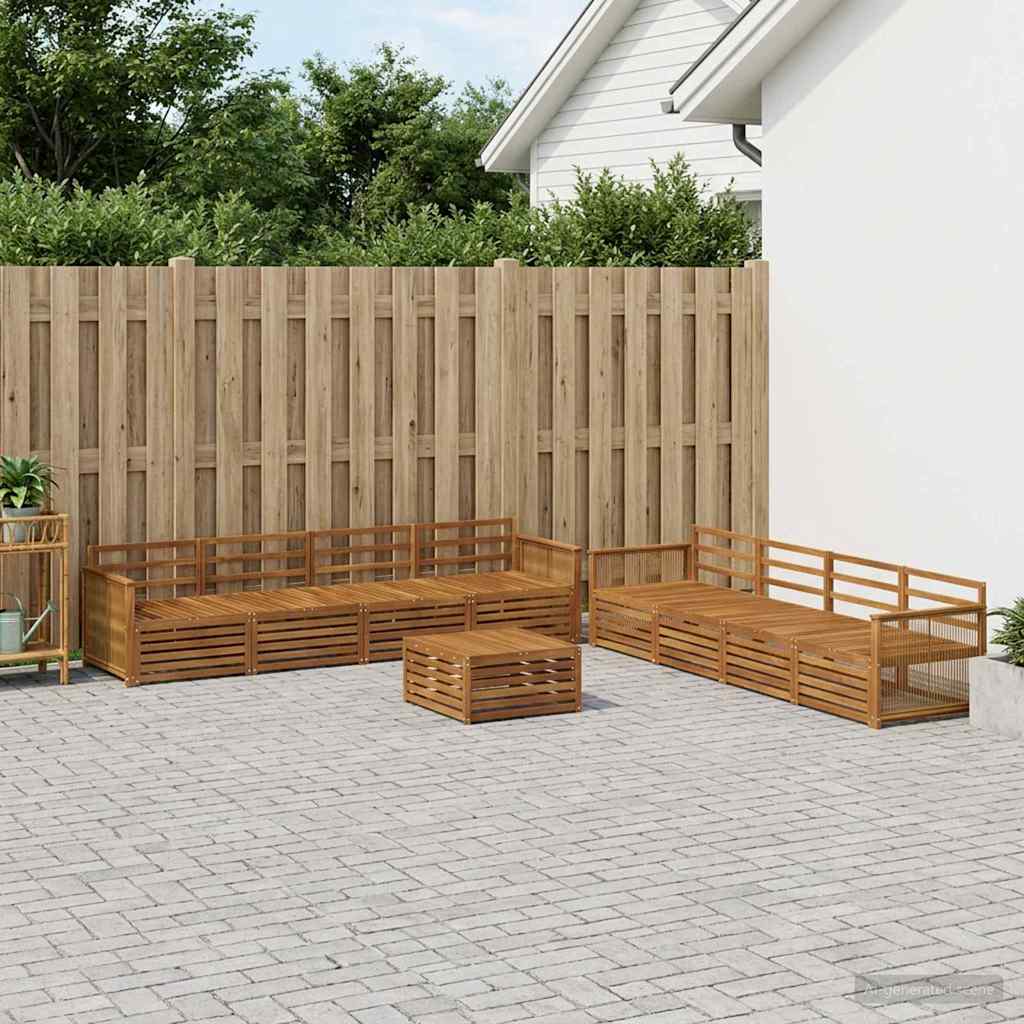 Set di divani da esterno 9 pcs Naturale