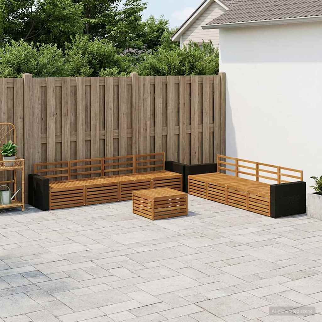 Set di divani da esterno 9 pcs Naturale | homemem39