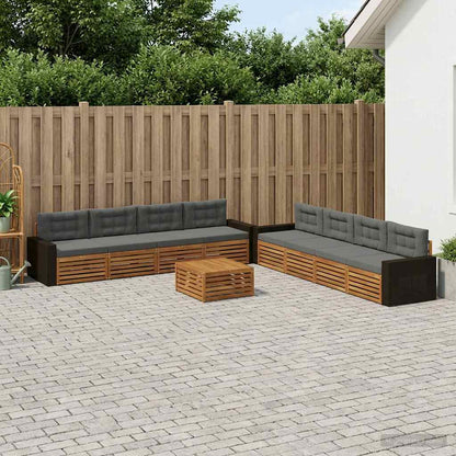 Set di divani da esterno 9 pcs Naturale e Antracite Poliestere