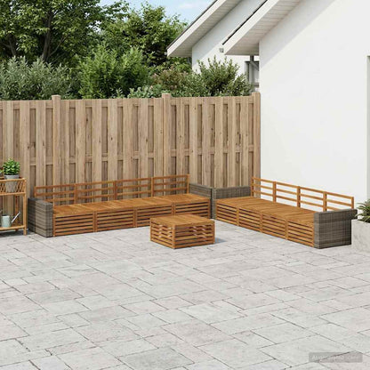 Set di divani da esterno 9 pcs Naturale