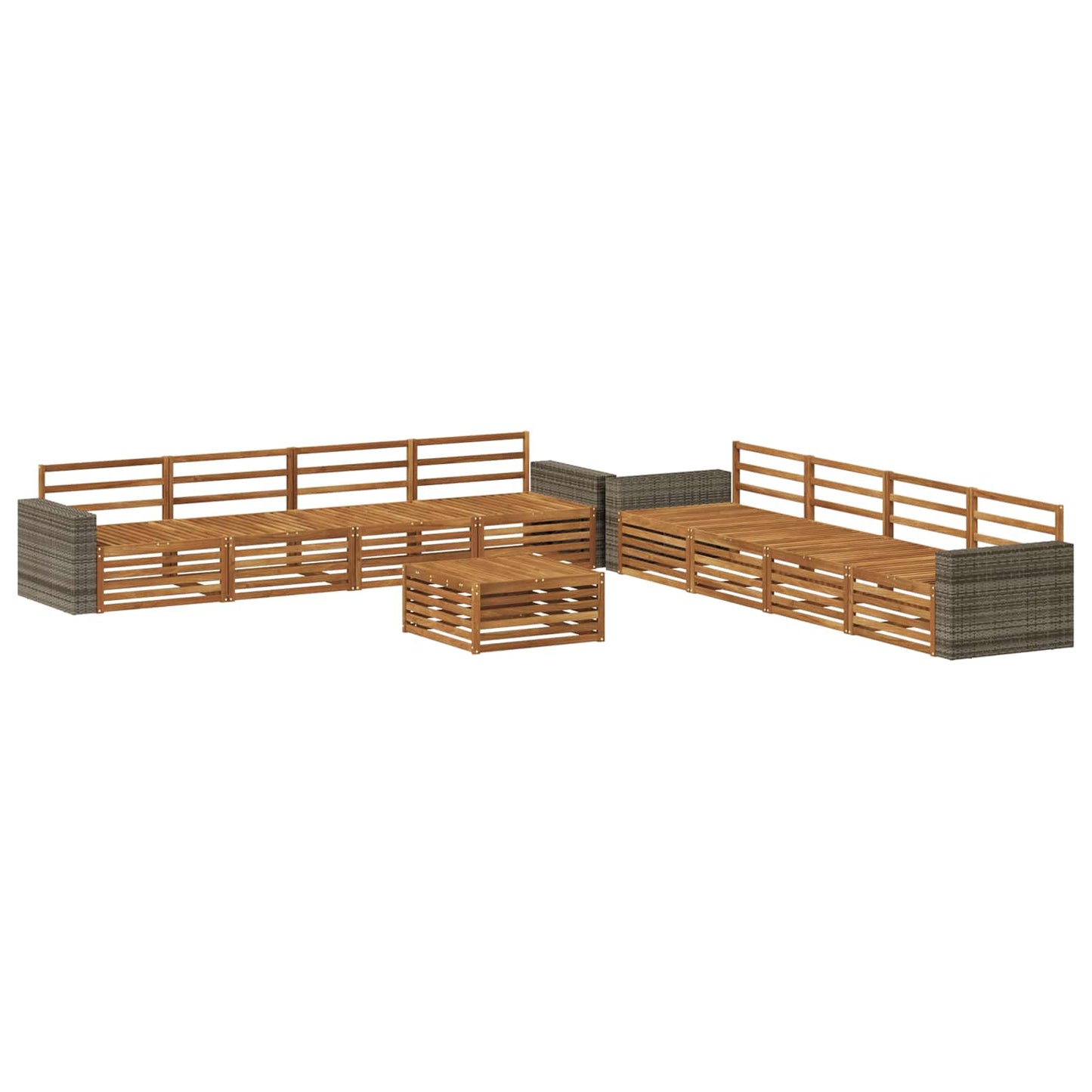 Set di divani da esterno 9 pcs Naturale