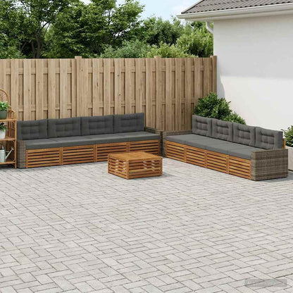 Set di divani da esterno 9 pcs Naturale e Antracite Poliestere