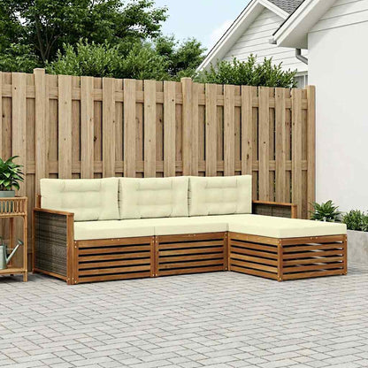 Set di divani da esterno Naturale e Crema 249,5 x 162,5 x 73 cm