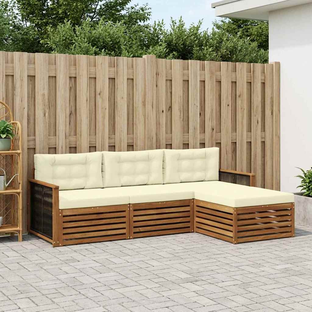 Set di divani da esterno Naturale e Crema 249 x 162,5 x 73 cm | homemem39