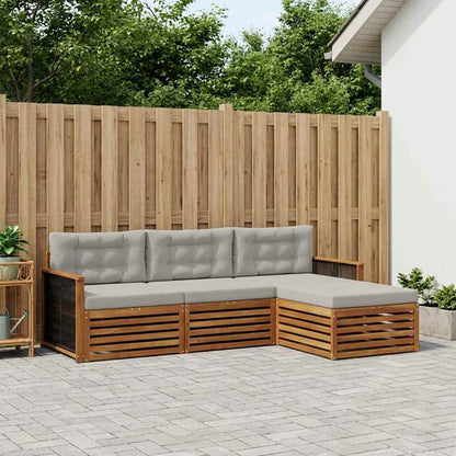 Set di divani da esterno con cuscino Naturale e Grigio Chiaro