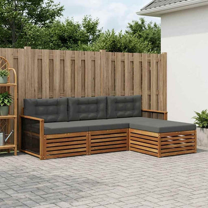 Set di divani da esterno con cuscino Naturale e Antracite