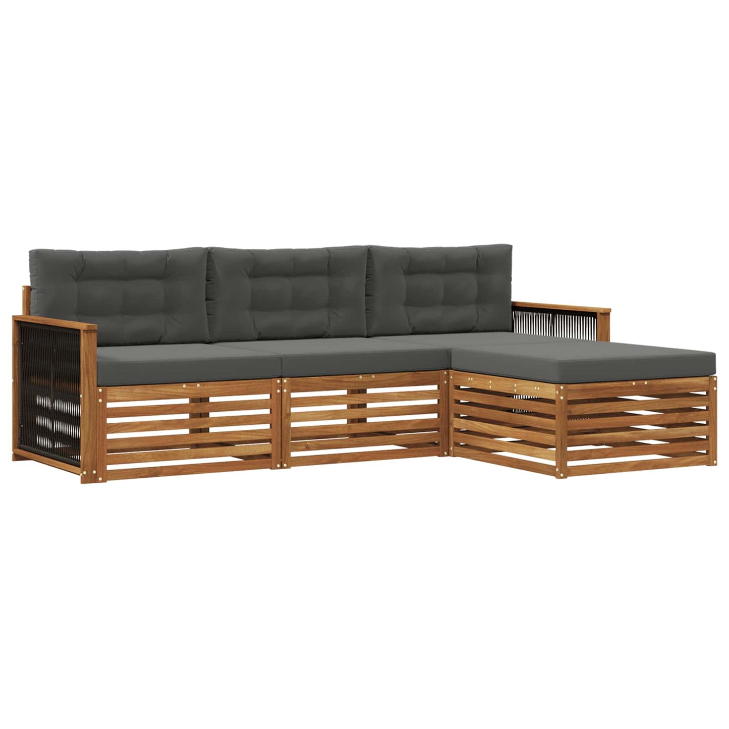 Set di divani da esterno con cuscino Naturale e Antracite
