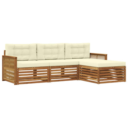 Set di divani da esterno Naturale e Crema 249 x 162,5 x 73 cm
