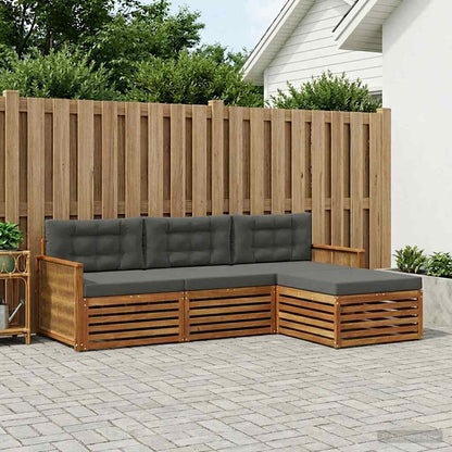 Set di divani da esterno con cuscino Naturale e Antracite