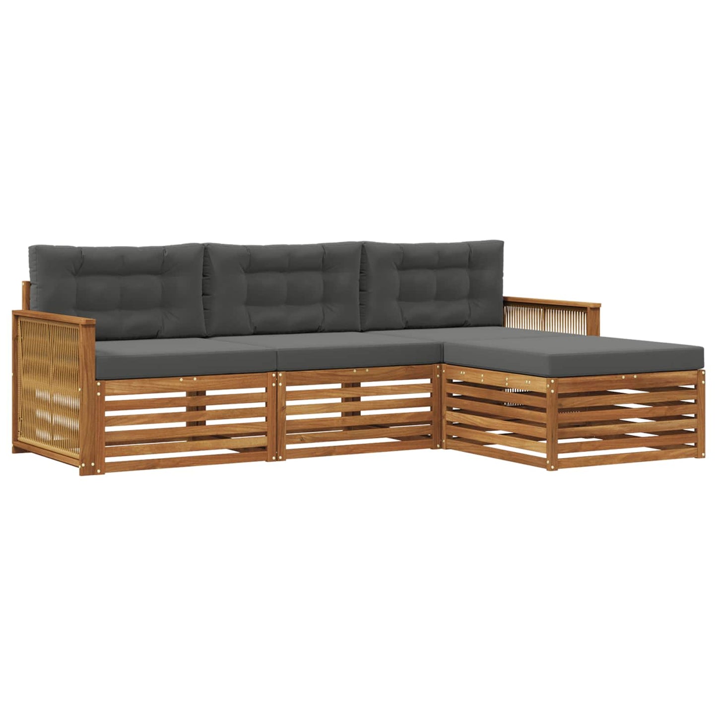 Set di divani da esterno con cuscino Naturale e Antracite