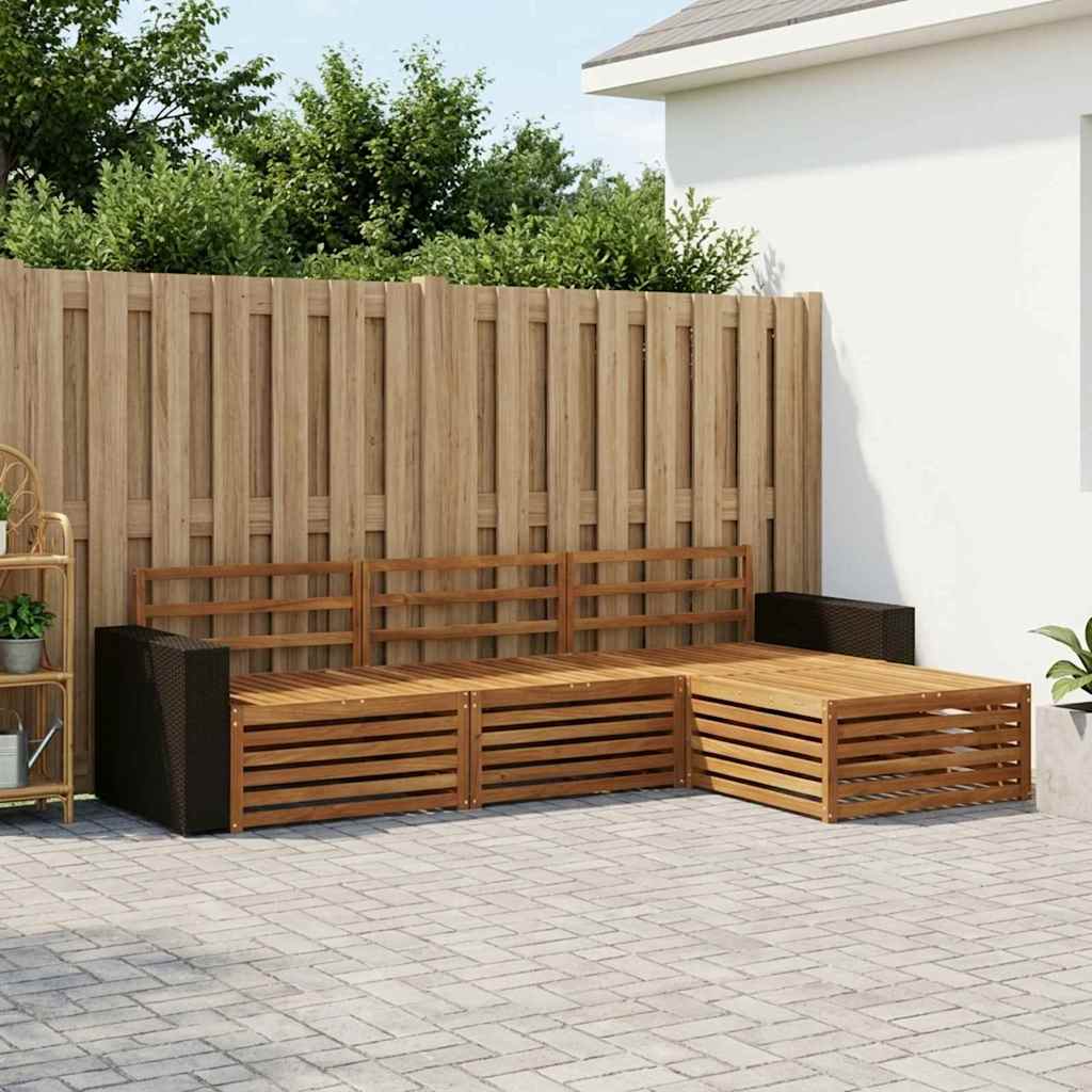 Set di divani da esterno 5 pcs Legno di Acacia Massello | homemem39
