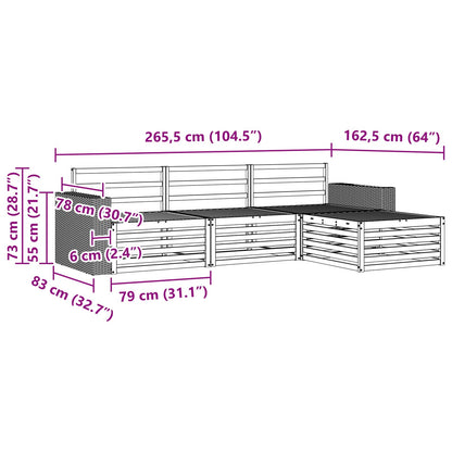 Set di divani da esterno 4 pcs Naturale | homemem39