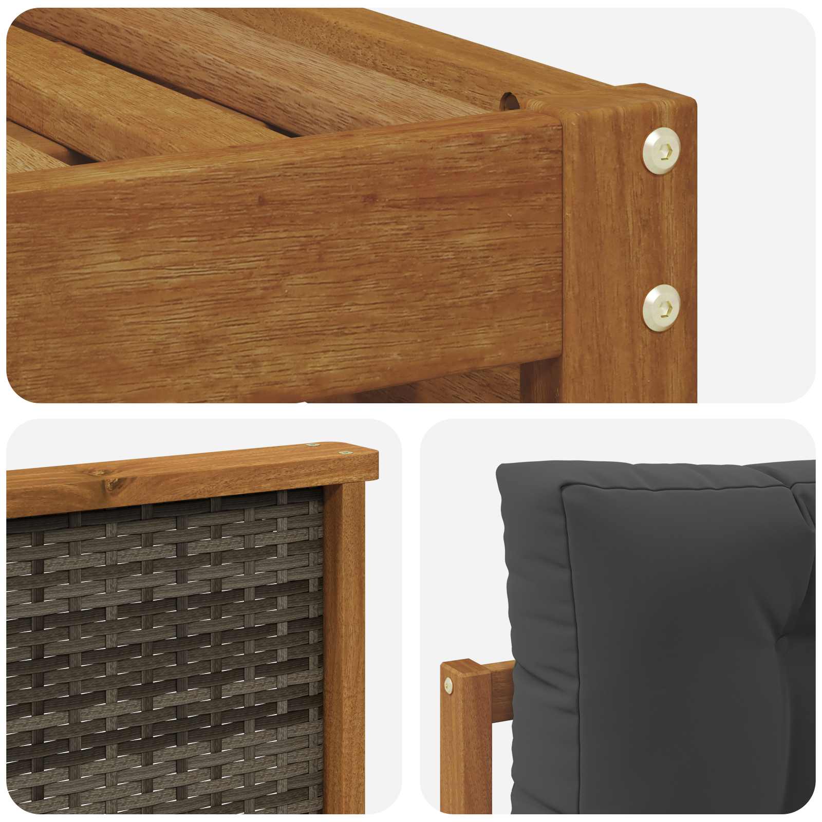 Set di divani da esterno con cuscino 5 pcs Naturale e Antracite | homemem39