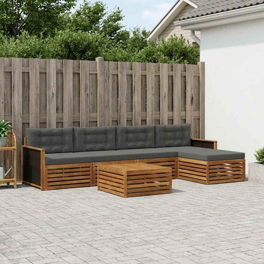 Set di divani da esterno 6 pcs Naturale e Antracite
