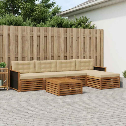Set di divani da esterno 6 pcs Naturale e Beige 79 x 79 x 37 cm | homemem39