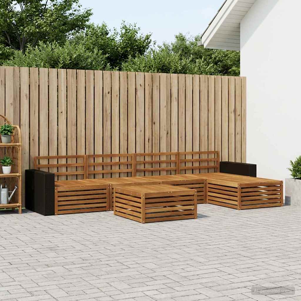 Set di divani da esterno 6 pcs Naturale 79 x 79 x 37 cm