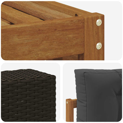 Set di divani da esterno 6 pcs Naturale e Antracite