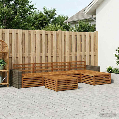 Set di divani da esterno 6 pcs Naturale 79 x 79 x 37 cm