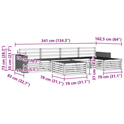 Set di divani da esterno 6 pcs Naturale 79 x 79 x 37 cm | homemem39