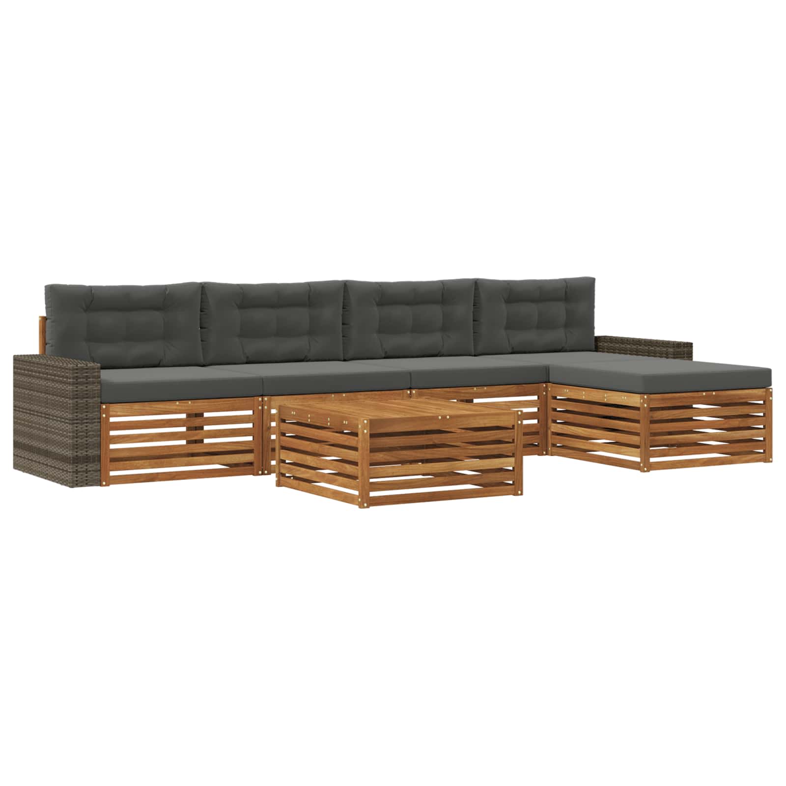 Set di divani da esterno 6 pcs Naturale e Antracite | homemem39
