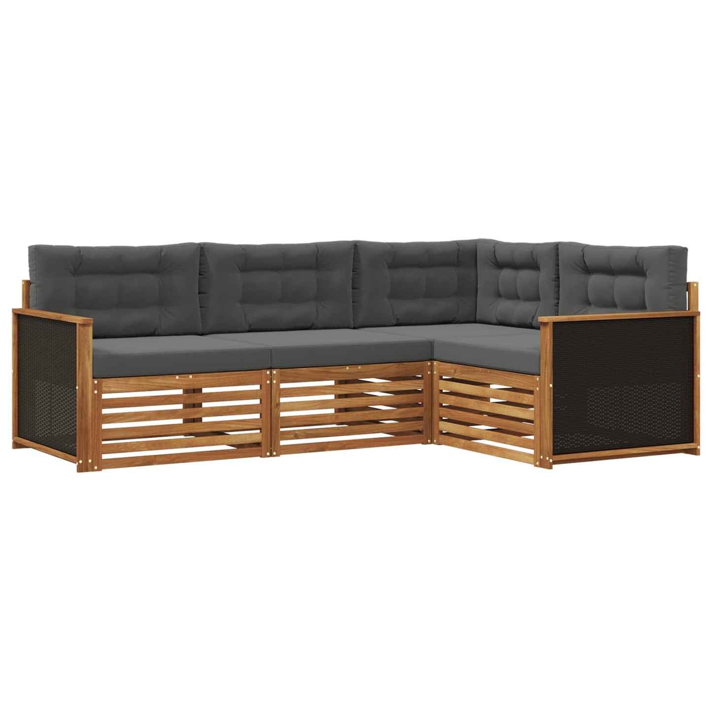 Set di divani da esterno 4 pcs Naturale e Antracite | homemem39