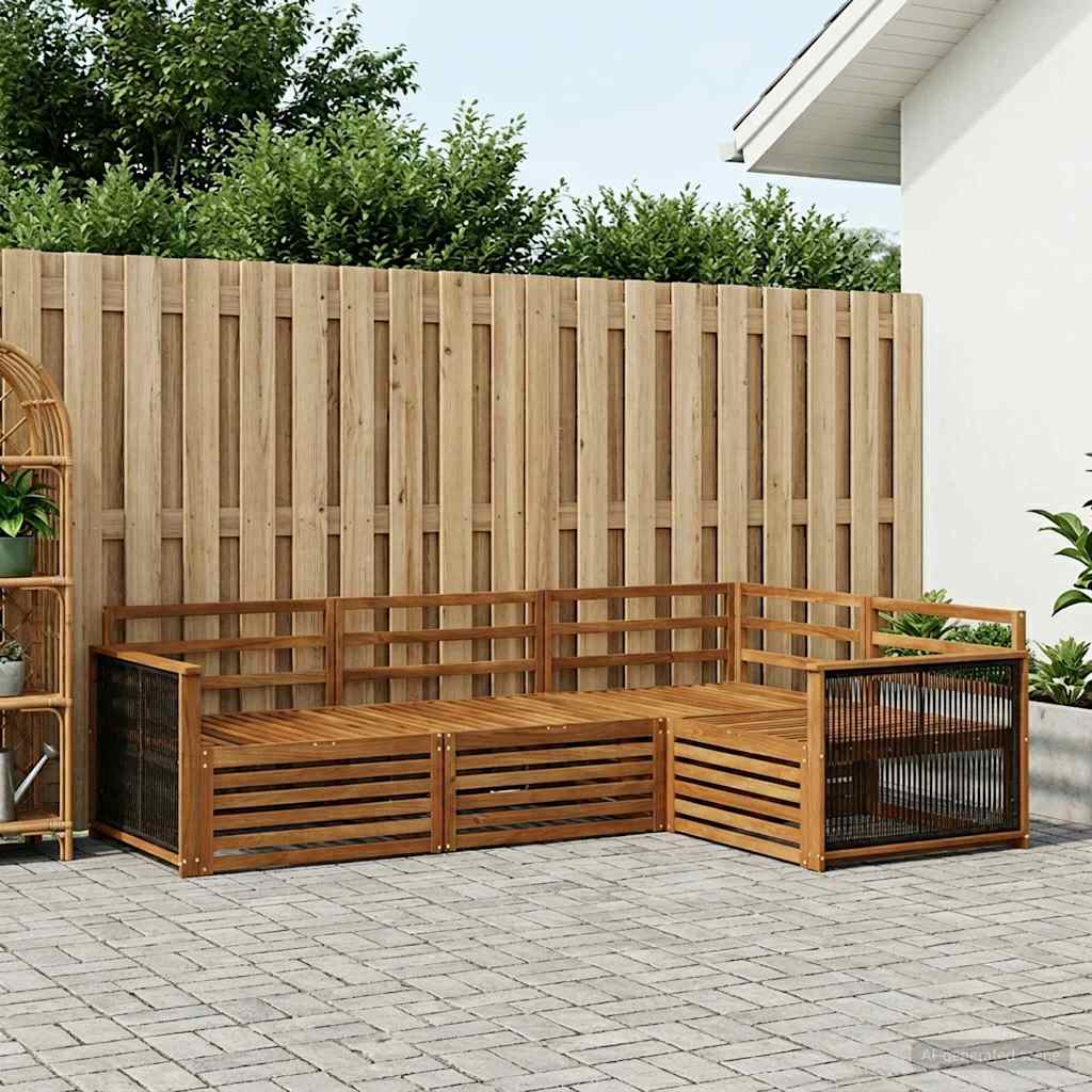 Set di divani da esterno 4 pcs Naturale