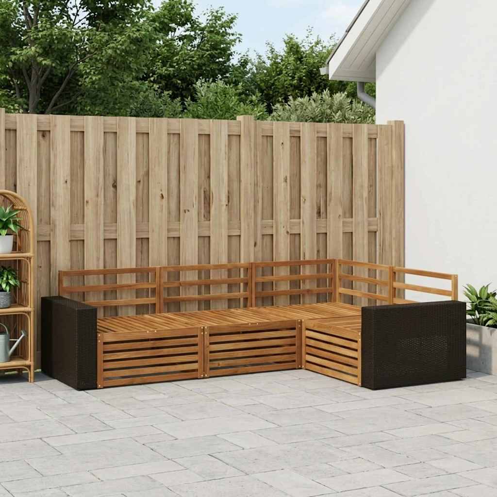 Set di divani da esterno 4 pcs Naturale 255,5 x 176,5 x 73 cm | homemem39