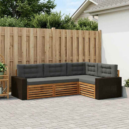 Set di divani da esterno 4 pcs Naturale e Antracite | homemem39