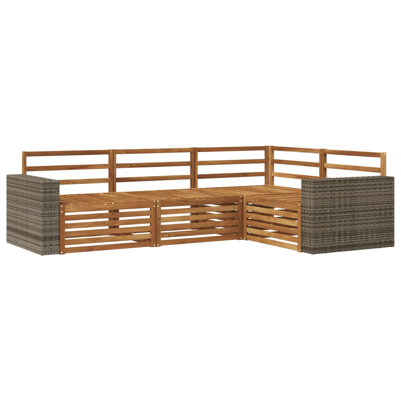 Set di divani da esterno 4 pcs Naturale 255,5 x 176,5 x 73 cm | homemem39