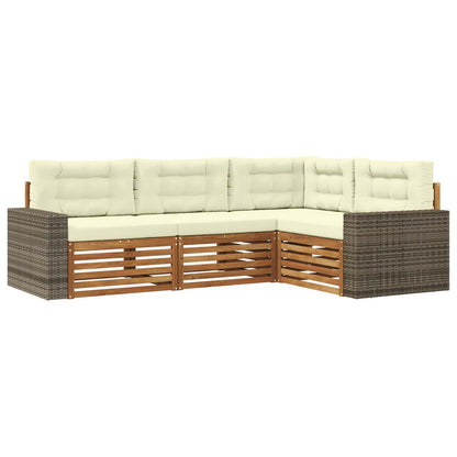 Set di divani da esterno 4 pcs Naturale e Crema | homemem39