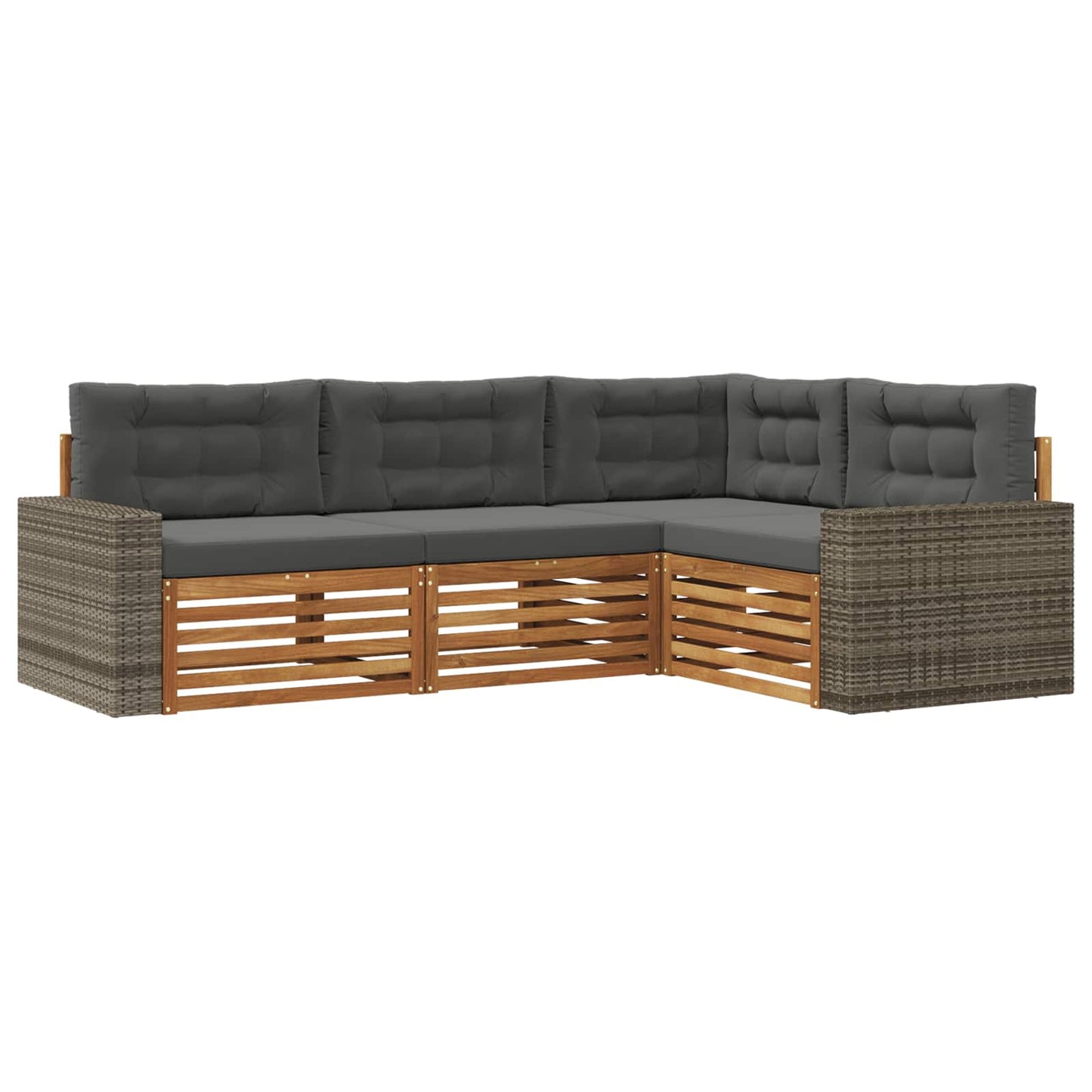 Set di divani da esterno 4 pcs Naturale e Antracite