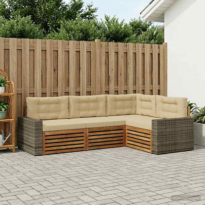 Set di divani da esterno 4 pcs Naturale e Beige | homemem39