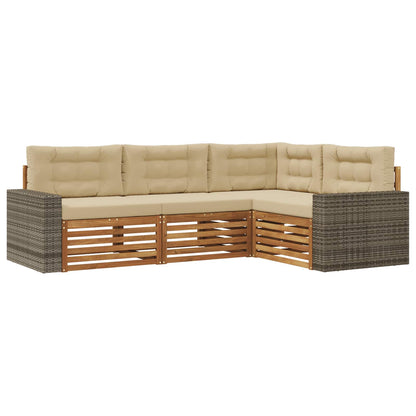 Set di divani da esterno 4 pcs Naturale e Beige | homemem39