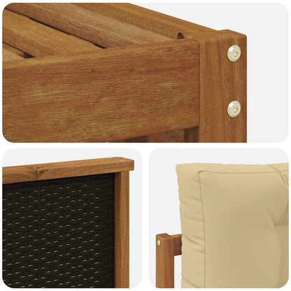 Set di divani da esterno 5 pcs Naturale e Beige 79 x 79 x 37 cm | homemem39