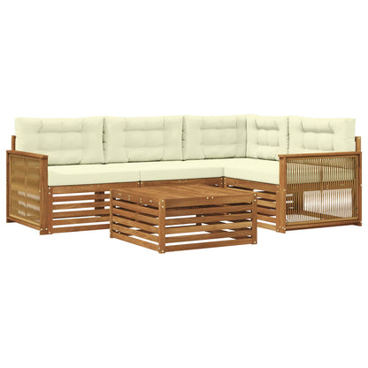 Set di divani da esterno con cuscino 5 pcs Naturale e Crema | homemem39