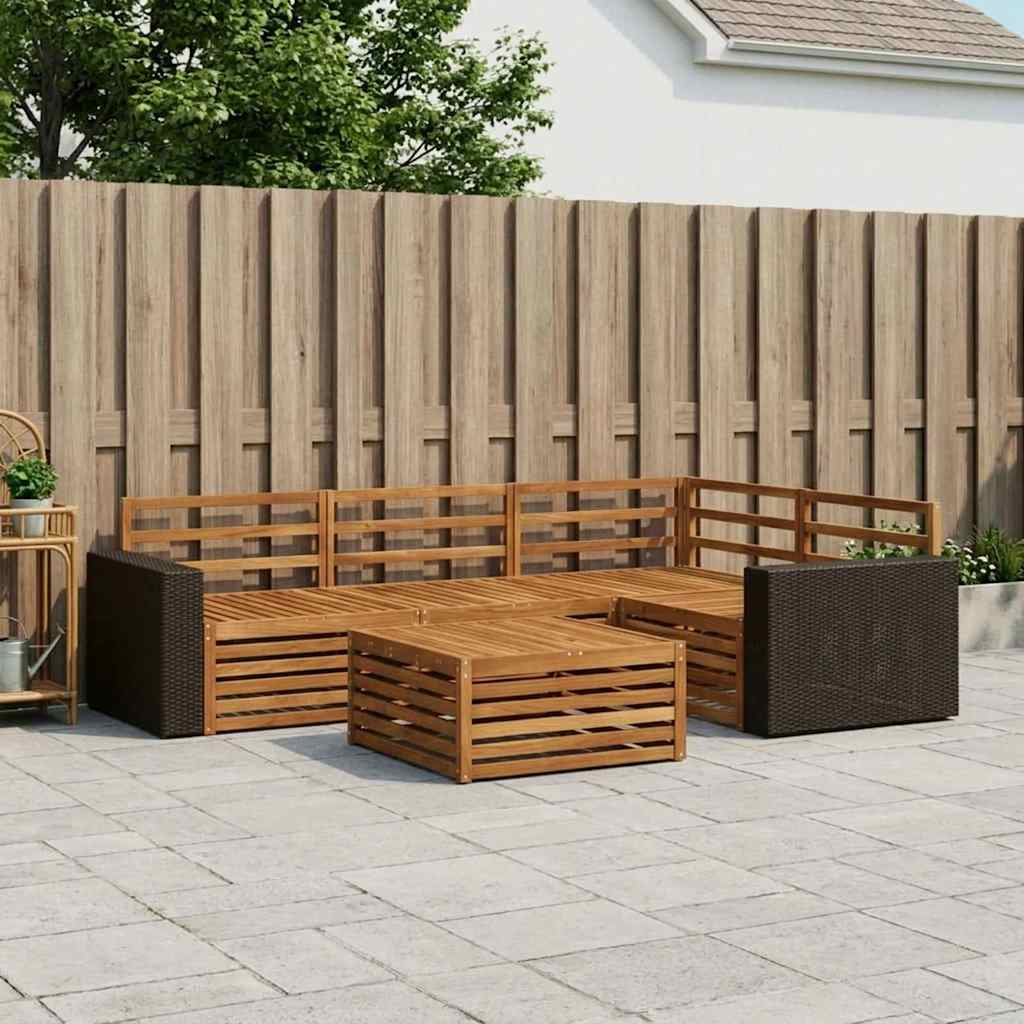 Set di divani da esterno 5 pcs Naturale 79 x 79 x 37 cm | homemem39