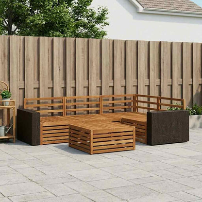 Set di divani da esterno 5 pcs Naturale 79 x 79 x 37 cm | homemem39