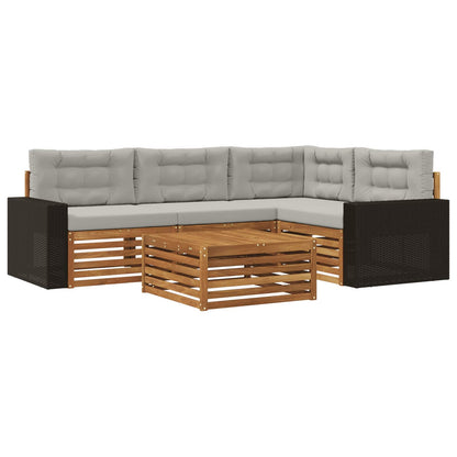 Set di divani da esterno 5 pcs Naturale e Grigio Chiaro | homemem39