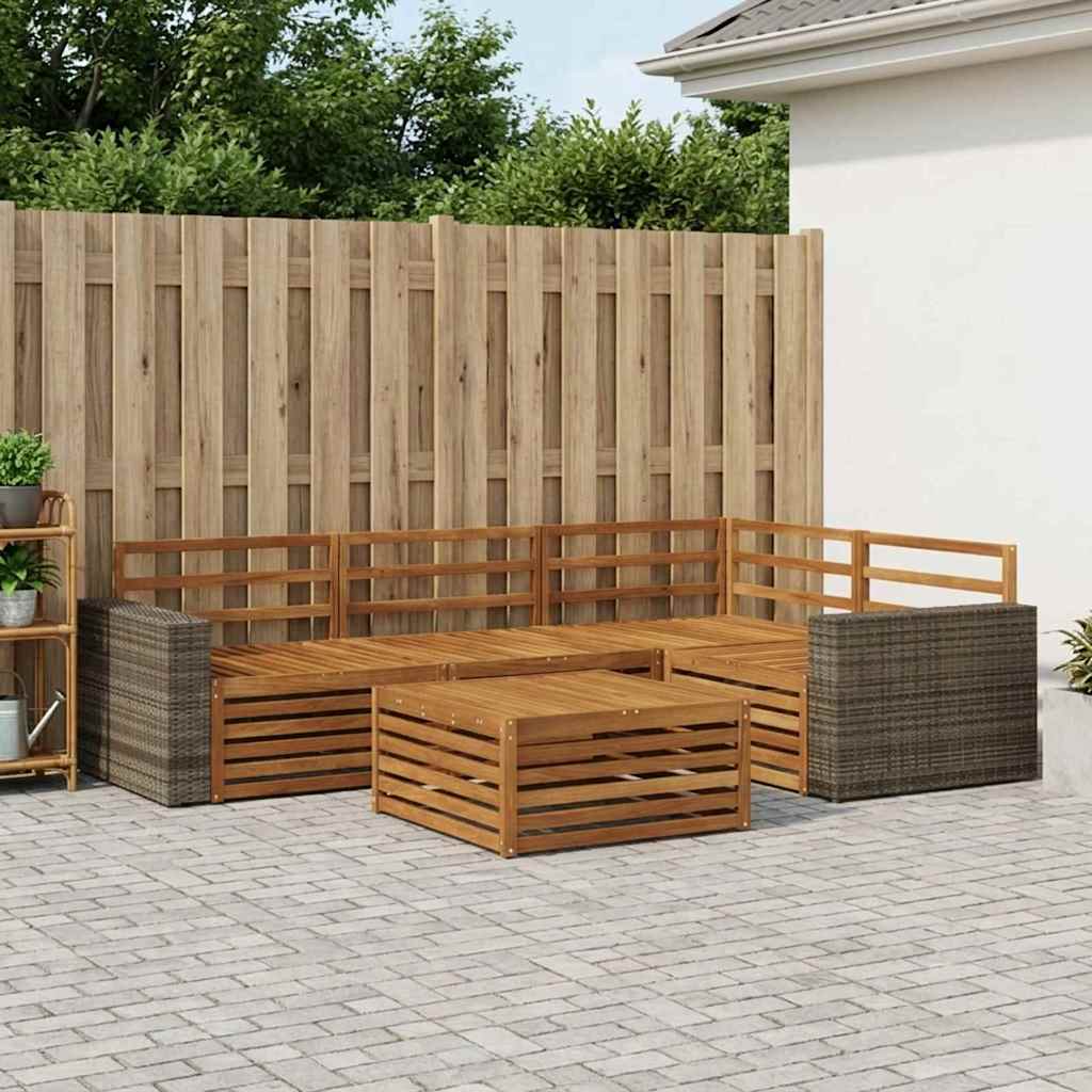 Set di divani da esterno 5 pcs Naturale 79 x 79 x 37 cm | homemem39