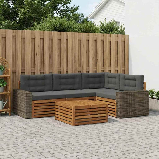 Set di divani da esterno 5 pcs Naturale e Antracite